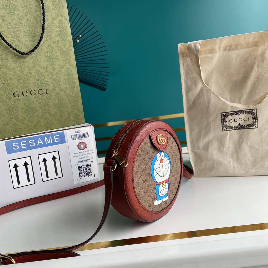 Best Replica Gucci Doraemon GG Supreme Mini Shoulder Bag Replica 625216 - Colareps