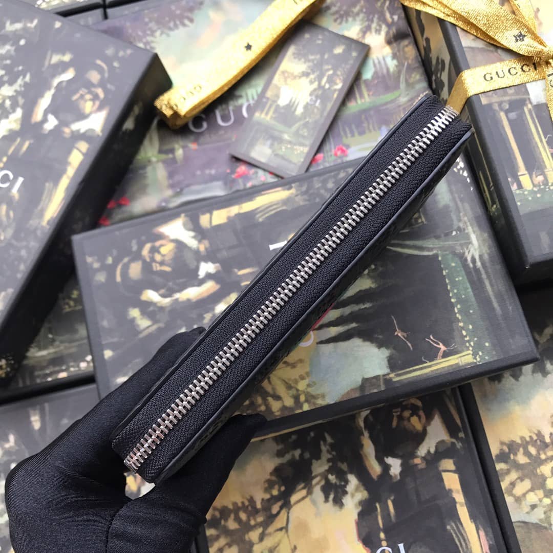 Best Replica Gucci Web GG Supreme Around Zip Wallet Replica 408831 - Colareps