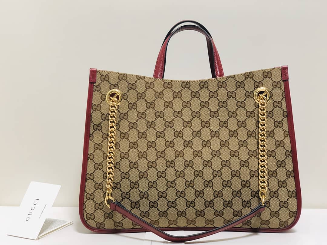 Best Replica Gucci Horsebit 1955 Leather Tote Replica Red 621144 - Colareps