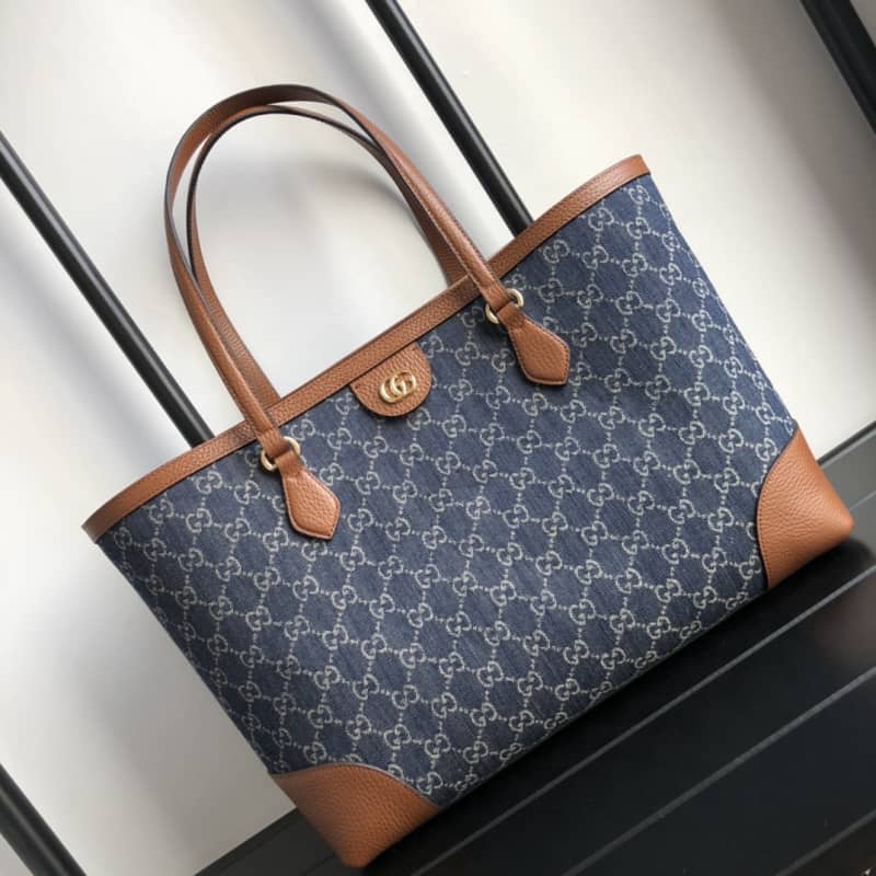 Best Replica Gucci Ophidia Leather Tote Replica Blue 631685 - Colareps
