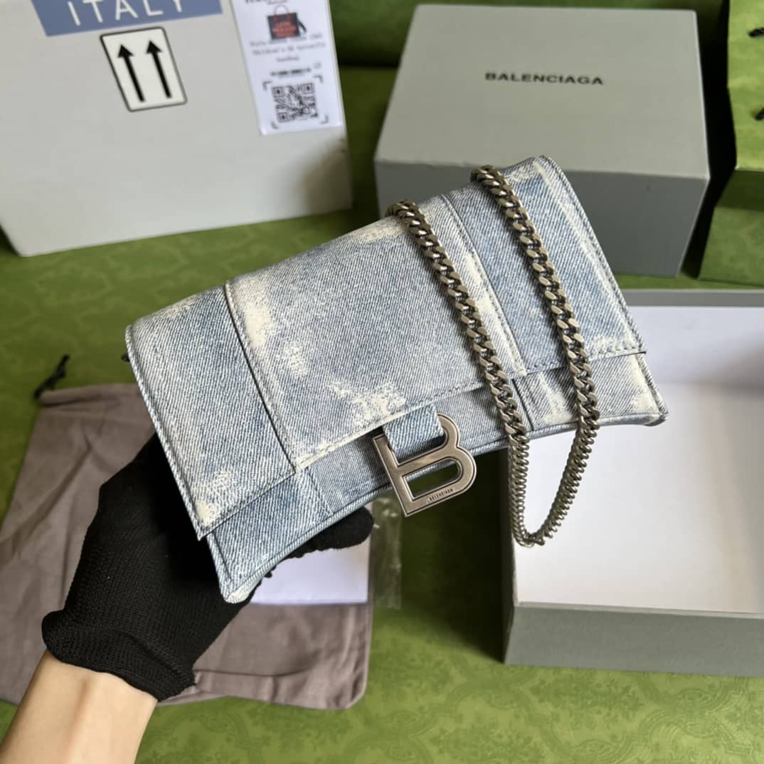 Best Replica Gucci × Balenciaga Denim Shoulder Crossbody Bag 656050 Replica - Colareps