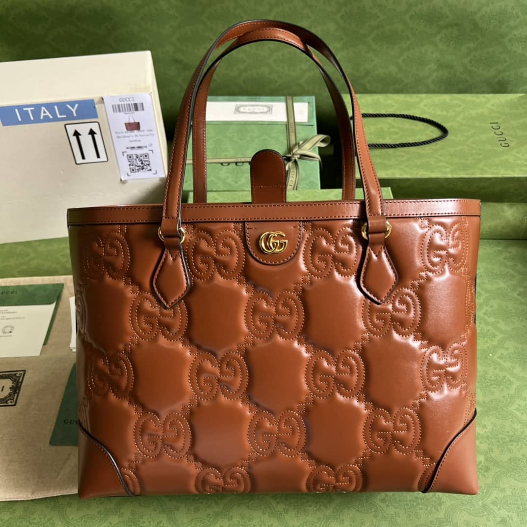 Best Replica Gucci GG Matelassé Leather Medium Tote Bag 631685 Replica - Colareps