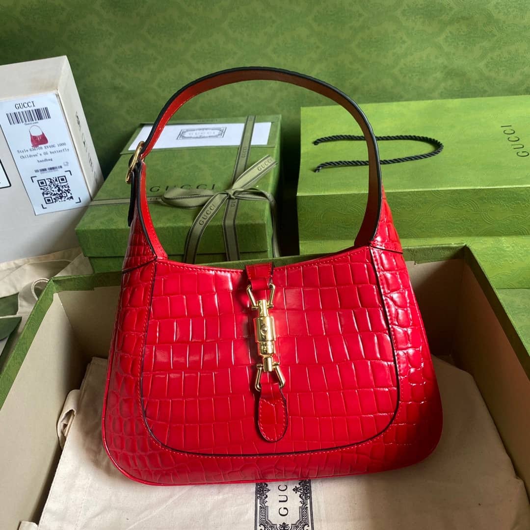 Best Replica Gucci GG Jackie 1961 Small Hobo Shoulder Bag Replica Red 636709 - Colareps