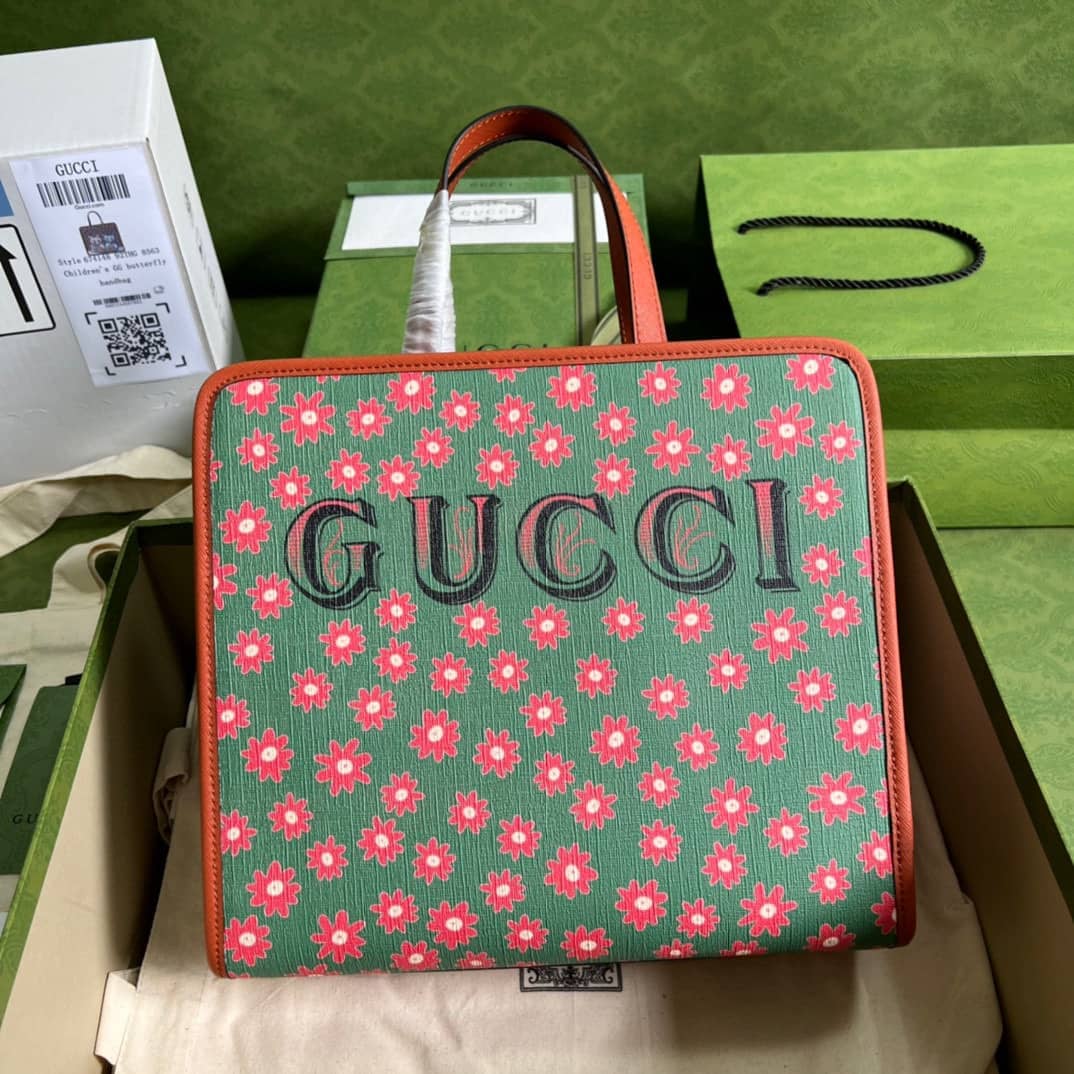 Best Replica Gucci Children Cat Print 605614 Replica Tote Bag - Colareps