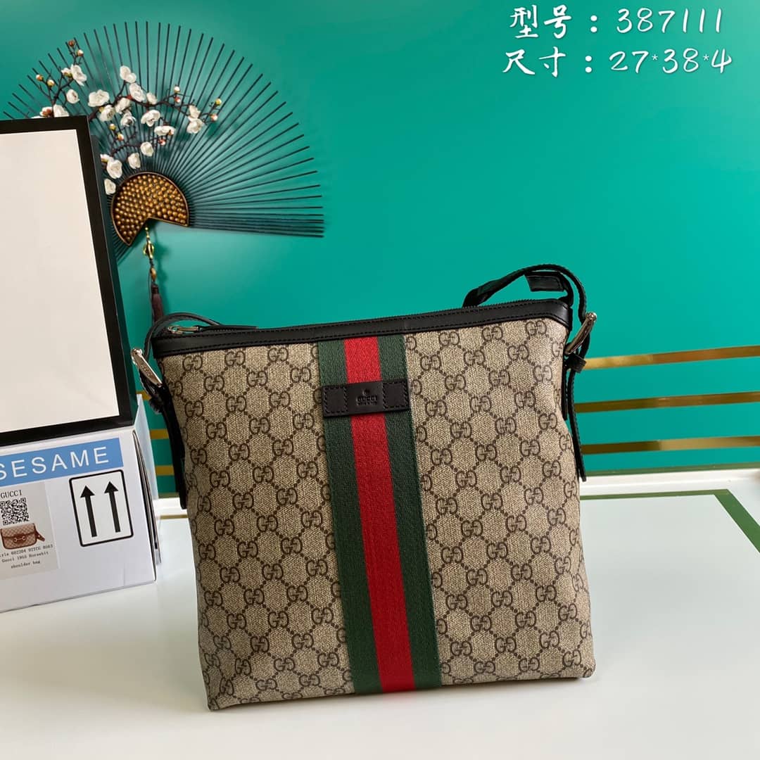 Best Replica Gucci GG Supreme Web Slim Crossbody Bag Replica 387111 - Colareps