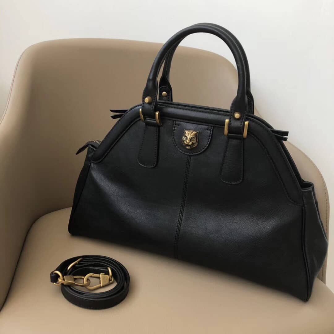 Best Replica Gucci ReBelle Medium Top Handle Bag Replica Black 516459 - Colareps