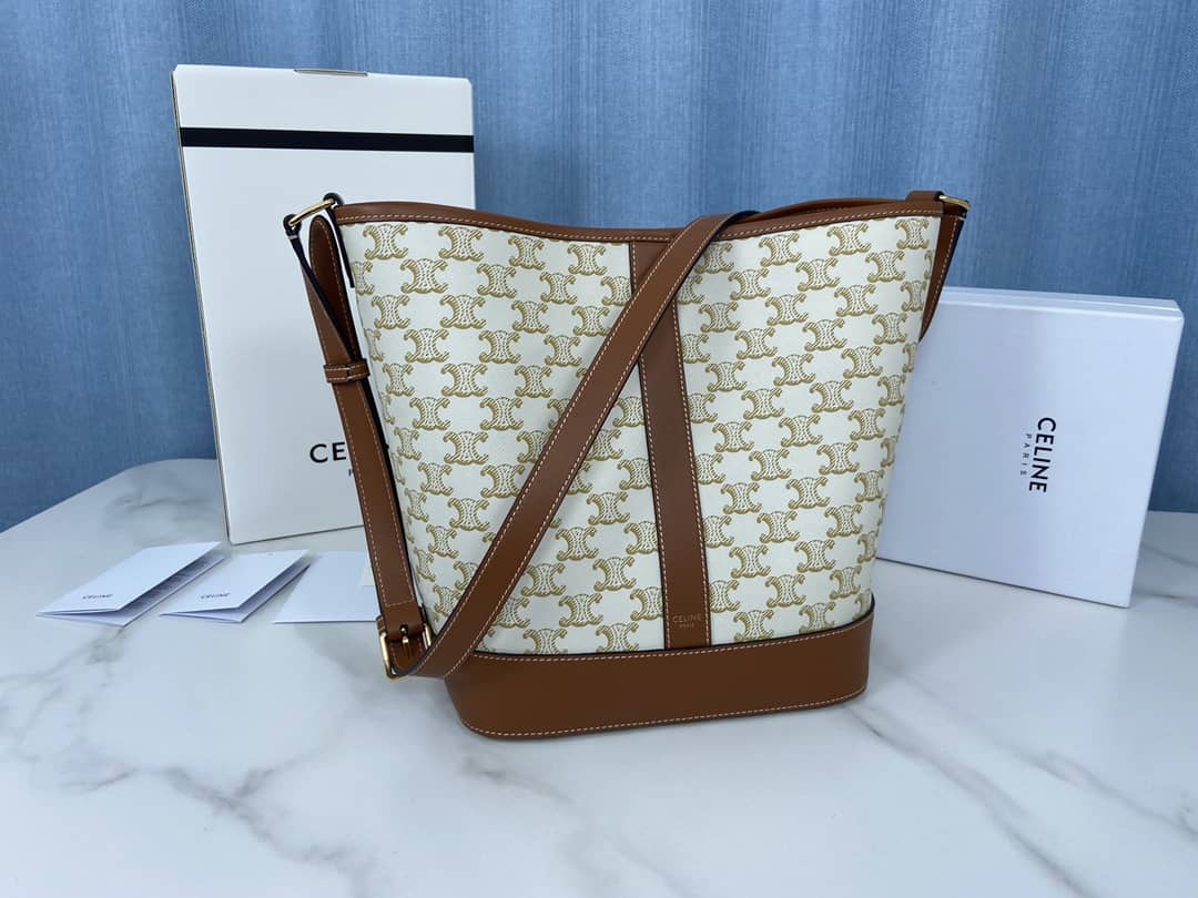 Best Replica Celine Triomphe Bag Dupe Canvas Replica Bucket Bag - Colareps