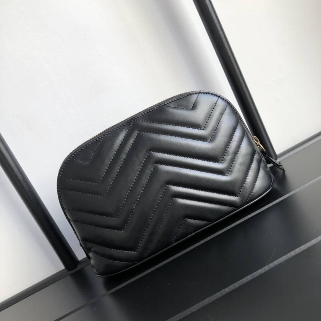 Best Replica Gucci GG Marmont Quilted Vanity Bag Replica Black 625690 - Colareps