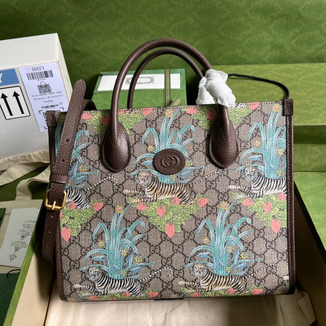 Best Replica Gucci Tiger GG Small Tote Bag 659983 Replica - Colareps