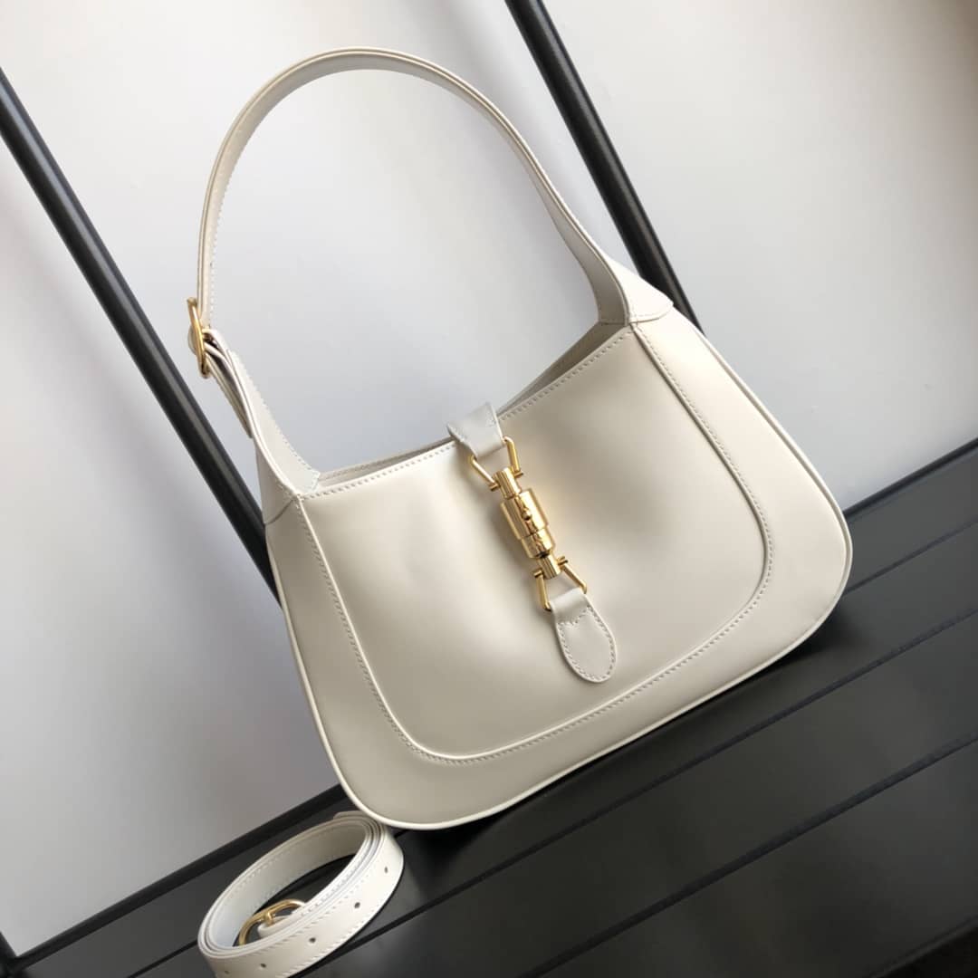 Best Replica Gucci GG Jackie 1961 Small Hobo Shoulder Bag Replica White 636709 - Colareps