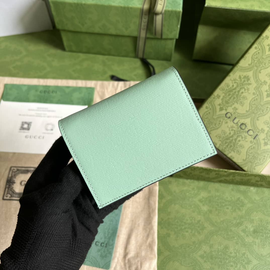 Best Replica Gucci Star Bananya Print Card Case Pale Green 701009 Replica Wallet - Colareps