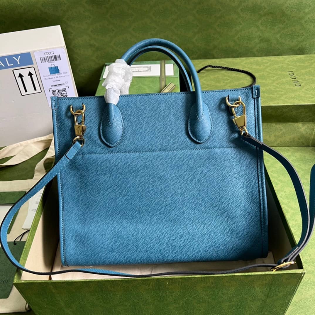 Best Replica Gucci Small Leather Tote With Gucci Logo 674822 Replica Bag - Colareps