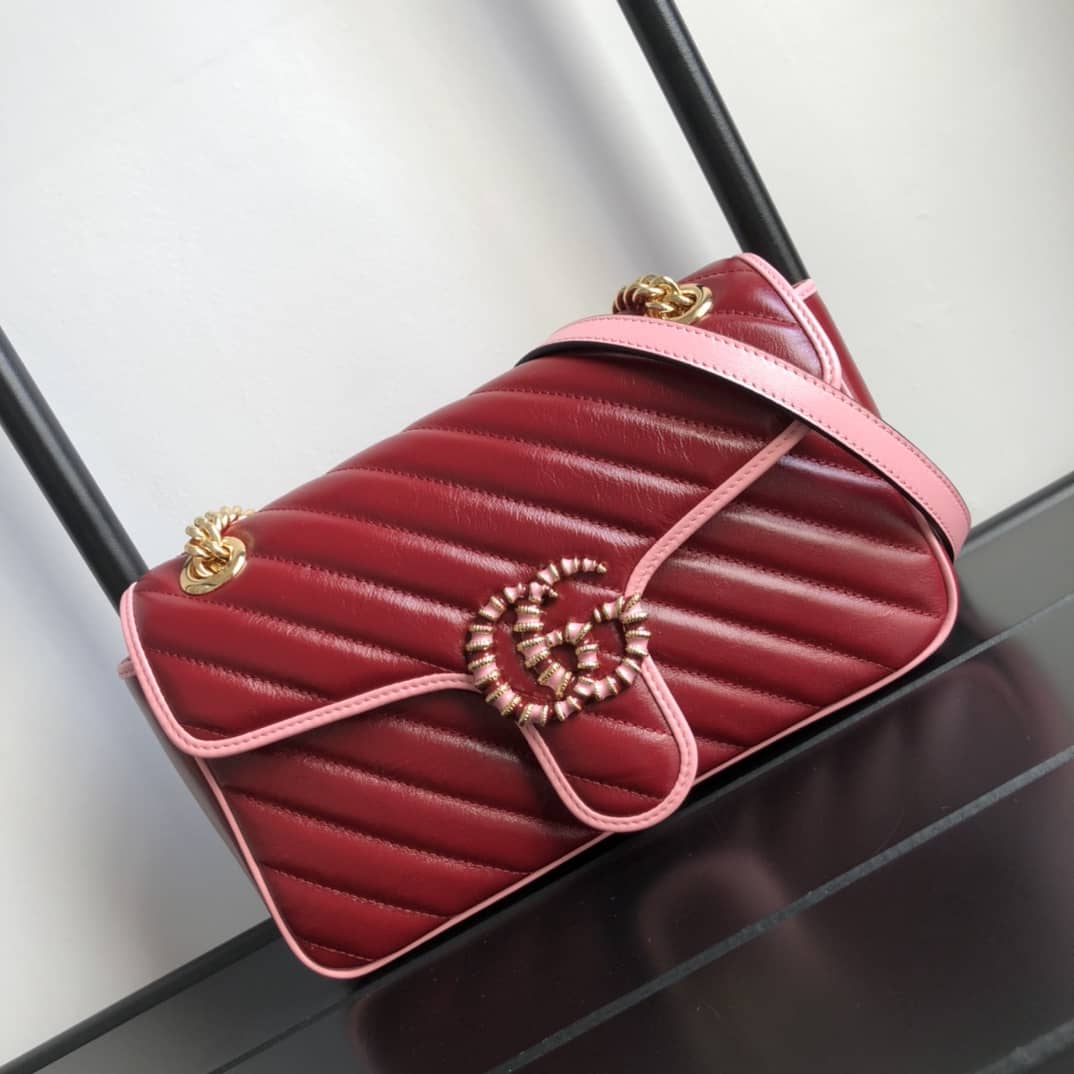 Best Replica Gucci GG Marmont Matelasse Shoulder Bag Replica Red 443497 - Colareps