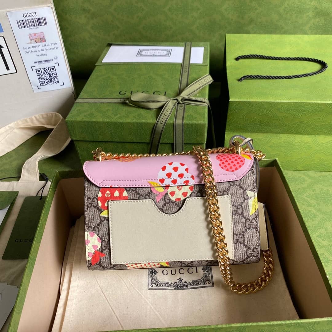 Best Replica Gucci Padlock Small GG Chain Shoulder Bag Replica Pink 409487 - Colareps