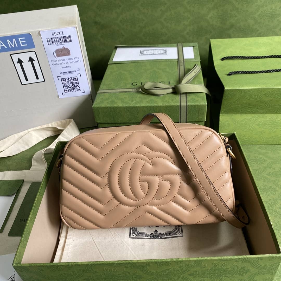 Best Replica Gucci Crossbody Dupe GG Marmont Small Matelasse Leather 447632 - Colareps