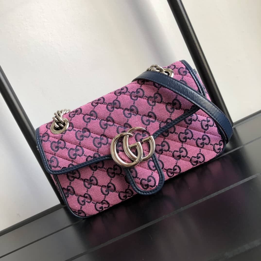 Best Replica Gucci GG Marmont Mini Matelasse Shoulder Bag Replica Pink 446744 - Colareps
