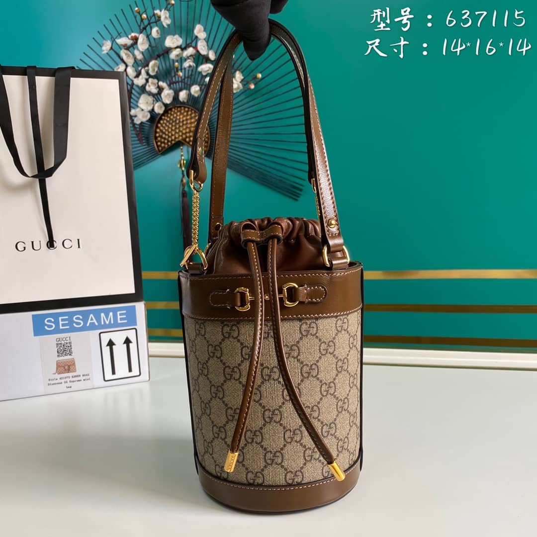 Best Replica Gucci Horsebit 1955 Small Bucket Bag Replica 637115 - Colareps