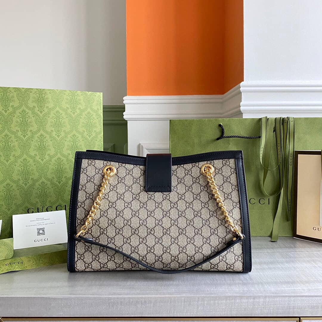 Best Replica Gucci Padlock Medium GG Supreme Shoulder Bag Replica Gray Black 479197 - Colareps