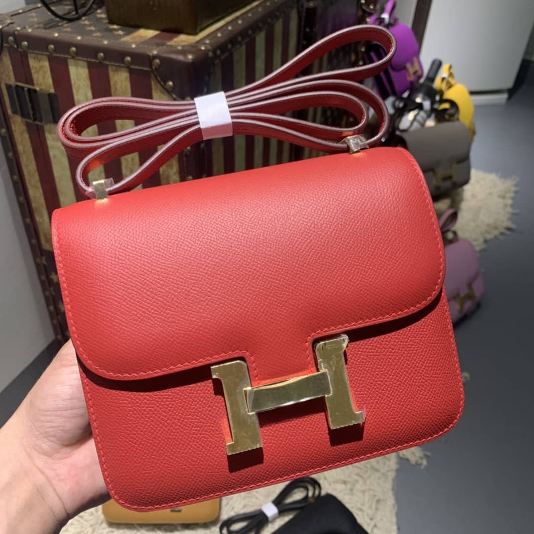 Best Replica Hermes Birkin Replica Constance Bag 18CM Epsom Leather - Colareps