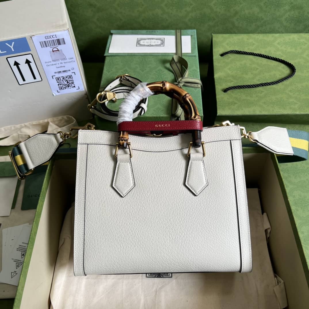 Best Replica Gucci Diana Small Tote White 702721 Replica Bag - Colareps
