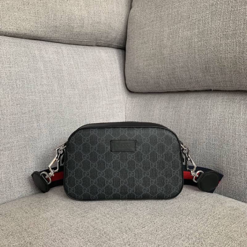Best Replica Gucci Supreme Canvas Camera Bag Replica Black 574886 - Colareps