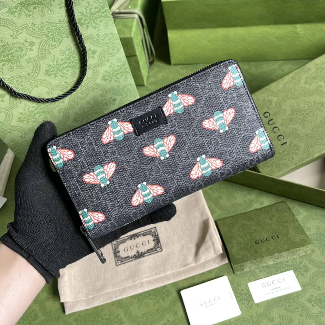 Best Replica Gucci PVC Bee Zip Long Wallet Replica 451273 - Colareps