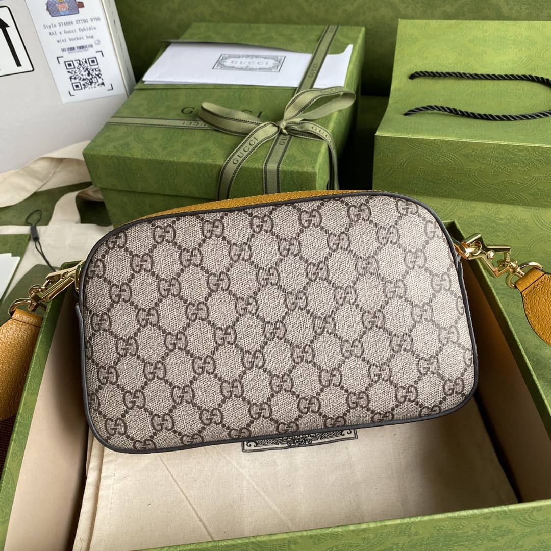 Best Replica Gucci Exo-Kai Teddy Bear Supreme GG Canvas Shoulder Bag Replica 574886 - Colareps