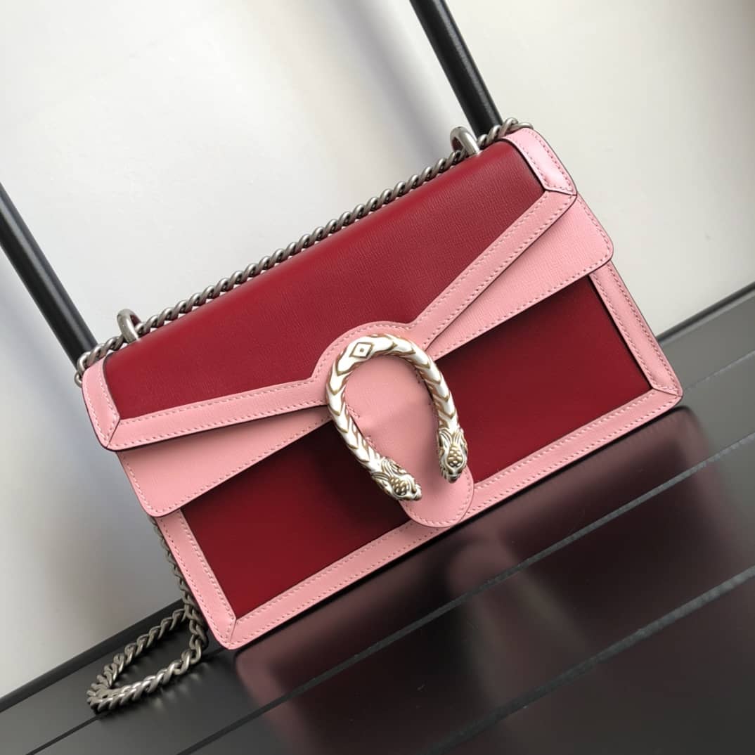 Best Replica Gucci GG Supreme Dionysus Chain Shoulder Bag Replica Red 400249 - Colareps