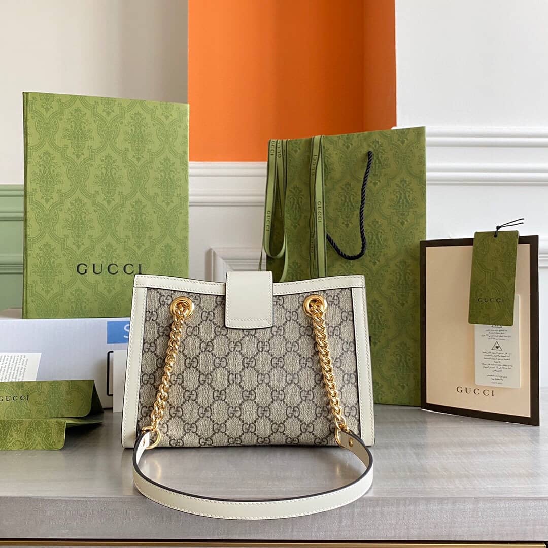 Best Replica Gucci Padlock Small GG Supreme Canvas Shoulder Bag Replica White 498156 - Colareps