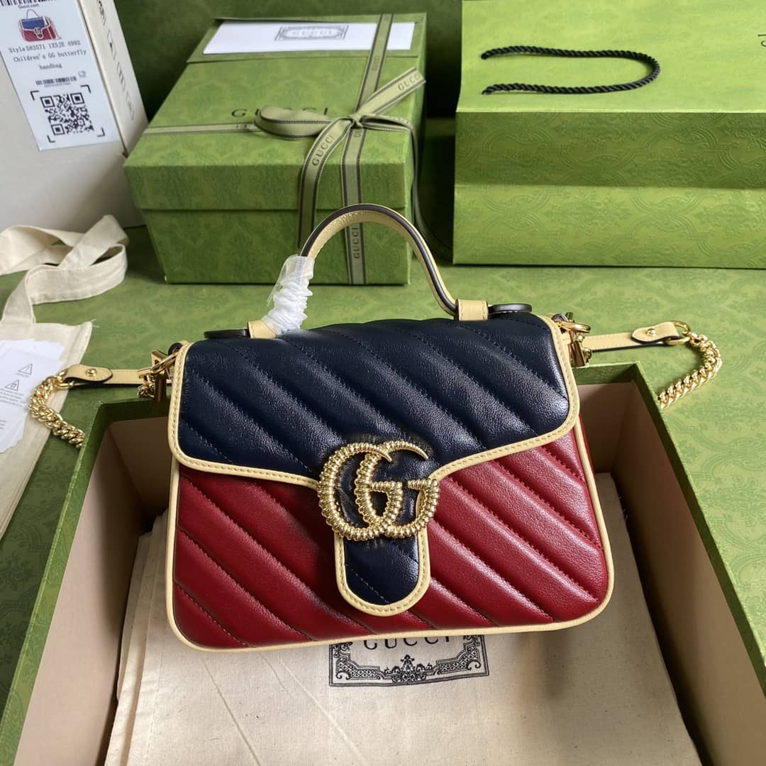 Best Replica Gucci Marmont GG Mini Top Handle Bag Replica 583571 - Colareps