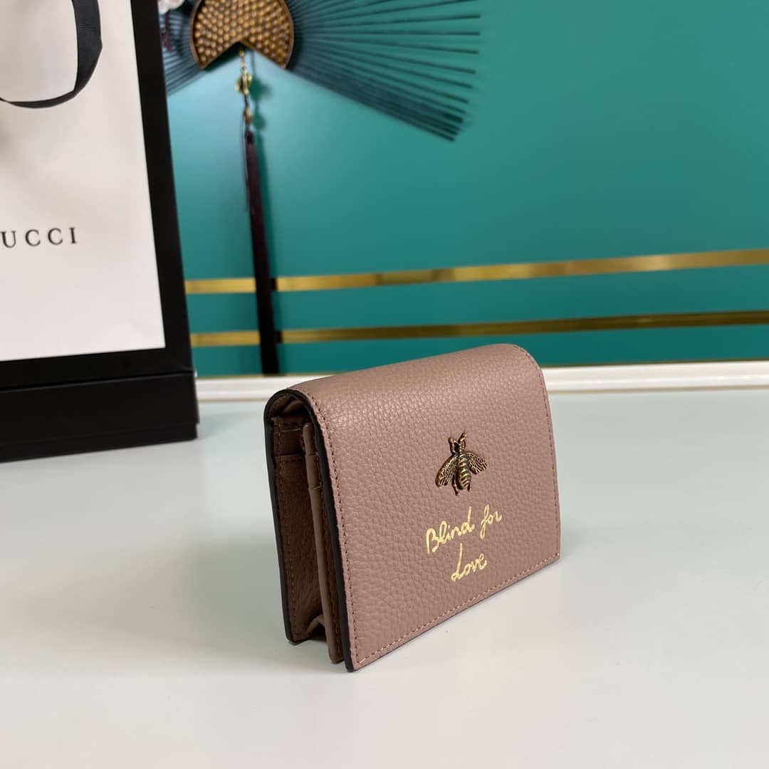 Best Replica Gucci Animalier Bee Leather Card Case Replica 460185 - Colareps
