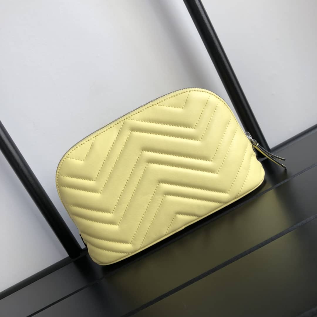 Best Replica Gucci GG Marmont Quilted Vanity Bag Replica Yellow 625690 - Colareps