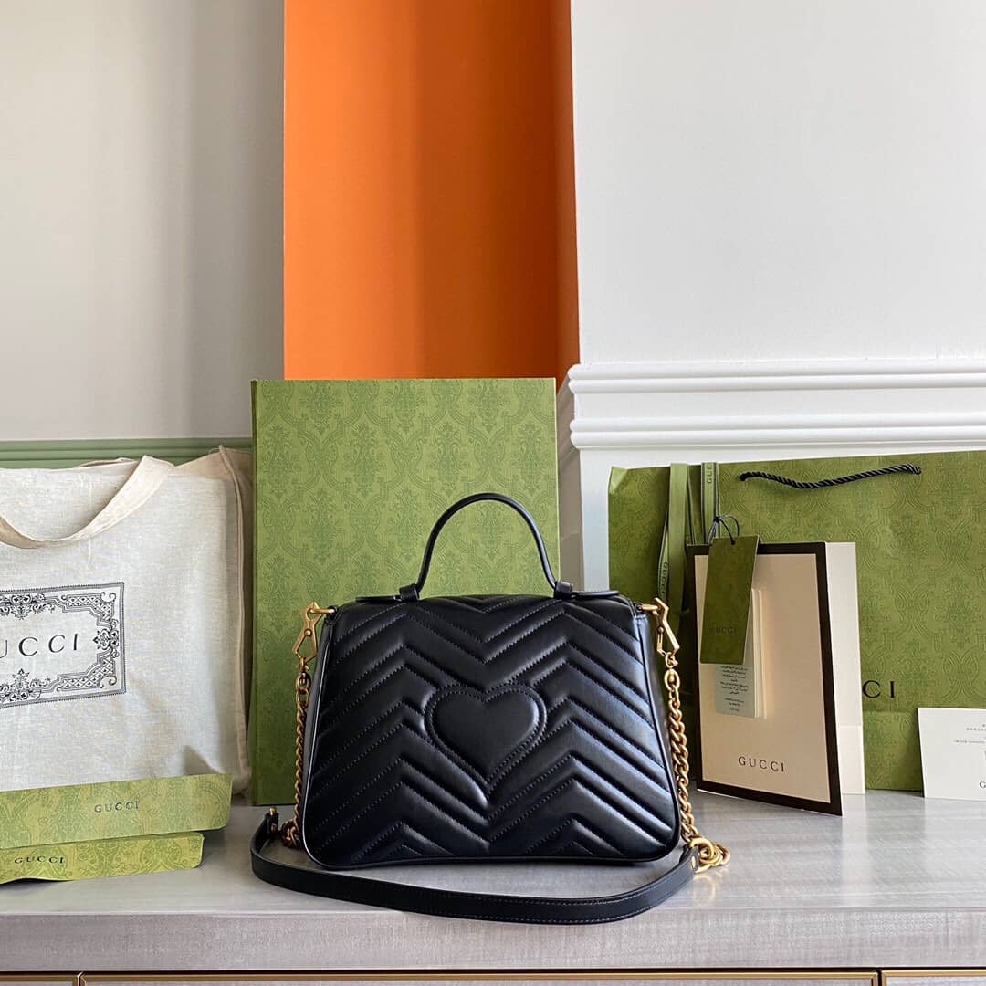 Best Replica Gucci Marmont Dupe Mini GG Marmont Replica Bag Black 498100 - Colareps