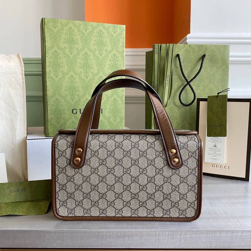 Best Replica Gucci Horsebit Bag Dupe 1955 Small Top Handle Replica Bag Brown 627323 - Colareps