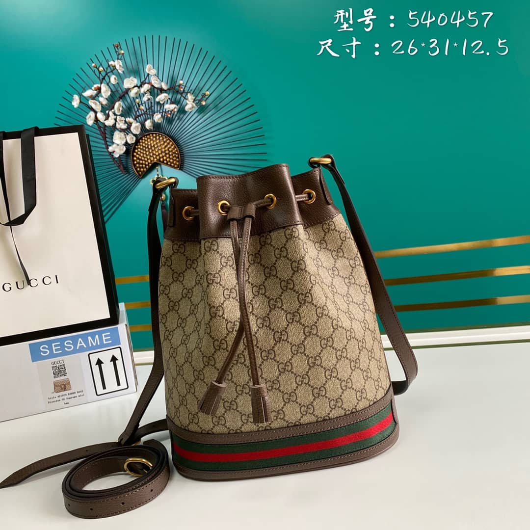 Best Replica Gucci Ophidia GG Supreme Leather Bucket Bag Replica 540457 - Colareps