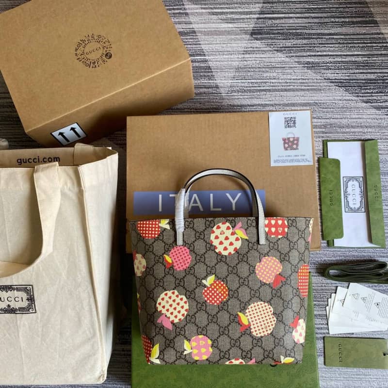 Best Replica Gucci Children GG Supreme Canvas Replica Tote Gray 410812 - Colareps