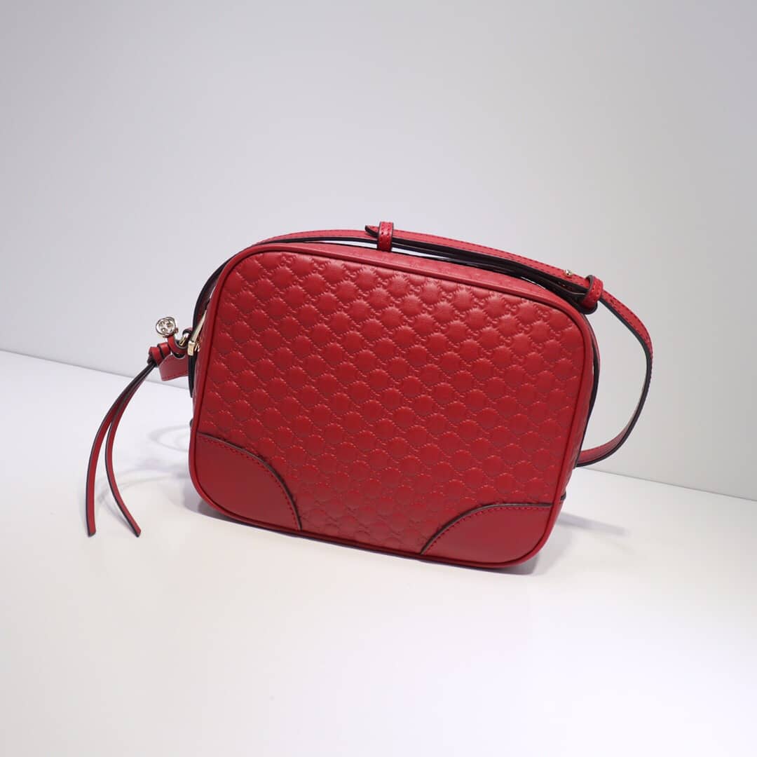 Best Replica Gucci Bree Guccissima GG Leather Canvas Camera Bag Replica Red 449413 - Colareps