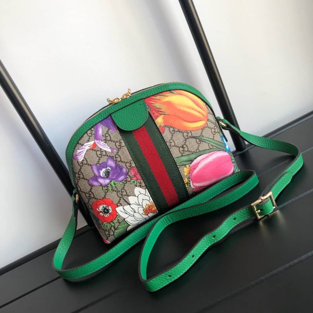 Best Replica Gucci GG Supreme Ophidia Small Rounded Top Shoulder Bag Replica Green 499621 - Colareps