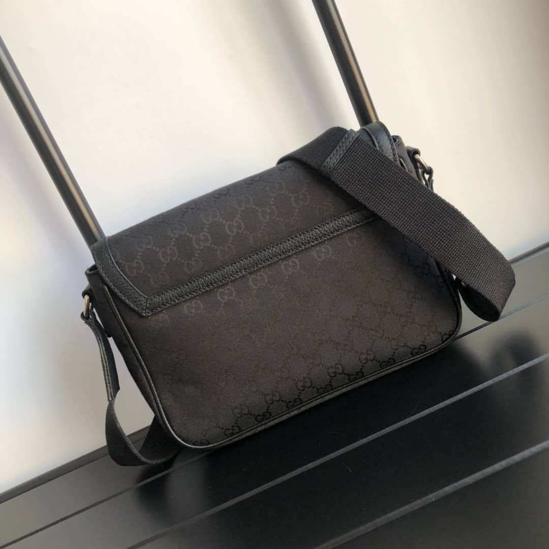 Best Replica Gucci GG Guccissima Medium Canvas Crossbody Bag Replica Black 449172 - Colareps