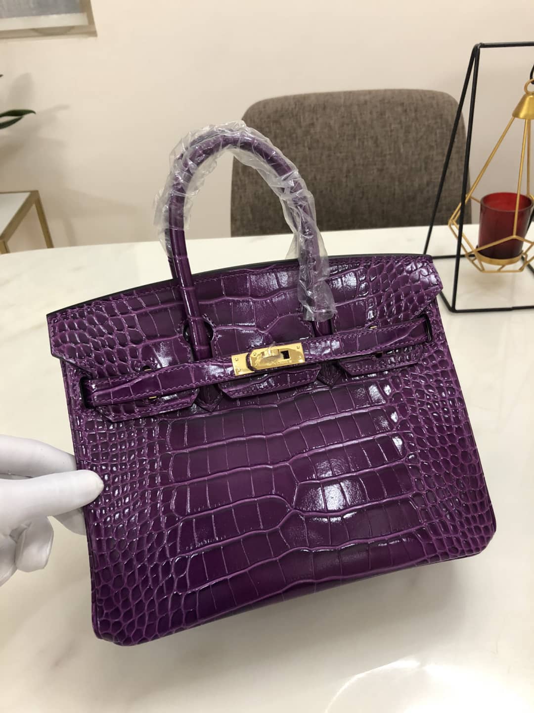Best Replica Hermes Birkin 25CM Crocodile Shiny Replica Bag - Colareps