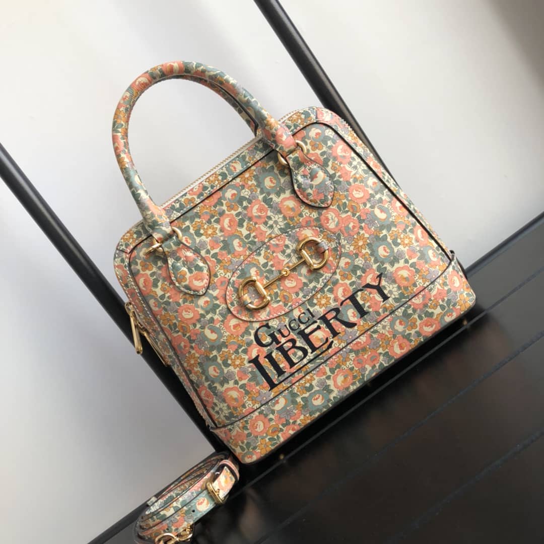 Best Replica Gucci GG Horsebit 1955 Small Top Handle Printing Replica Bag 621220 - Colareps