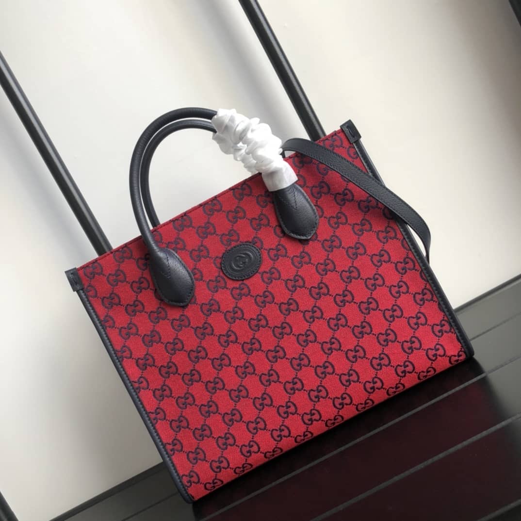 Best Replica Gucci Canvas GG Supreme Small Tote Replica Red 659983 - Colareps