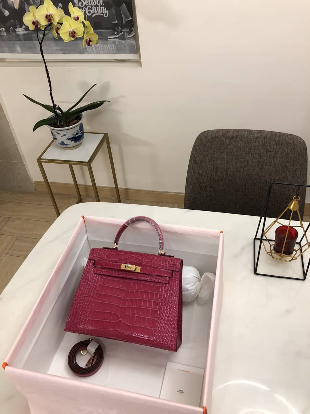 Best Replica Hermes Kelly Dupe 25CM Crocodile Shiny Replica Bag - Colareps