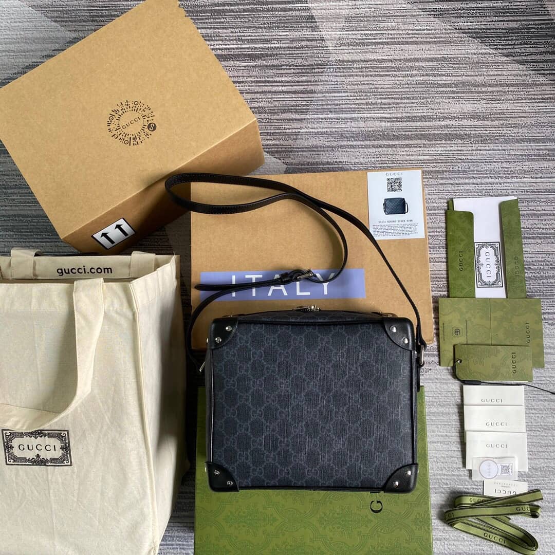 Best Replica Gucci GG Supreme Leather Shoulder Bag Replica Blue 626363 - Colareps