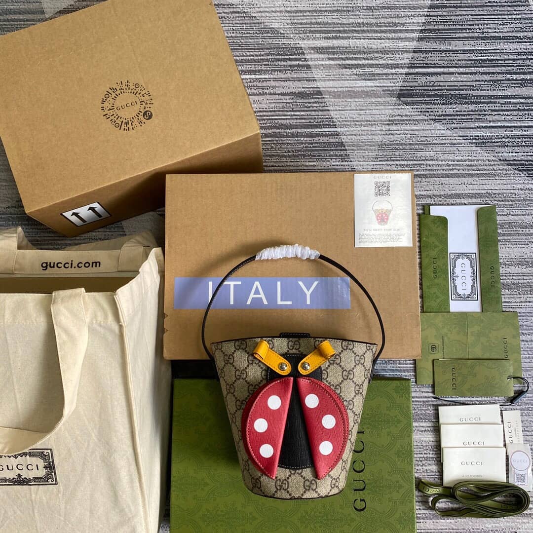 Best Replica Gucci Children Ladybug Bucket Bag Replica 666277 - Colareps