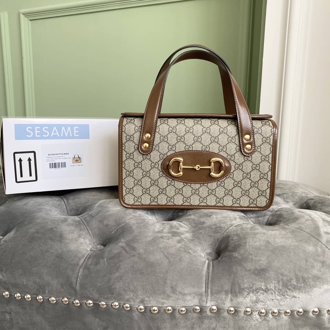 Best Replica Gucci Horsebit Bag Dupe 1955 Small Top Handle Replica Bag Brown 627323 - Colareps