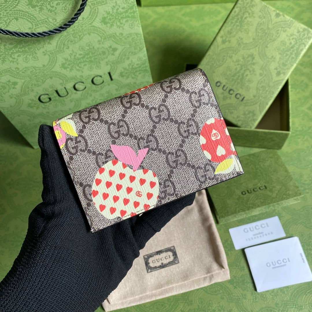 Best Replica Gucci Les Pommes Card Case Wallet Replica 663922 - Colareps