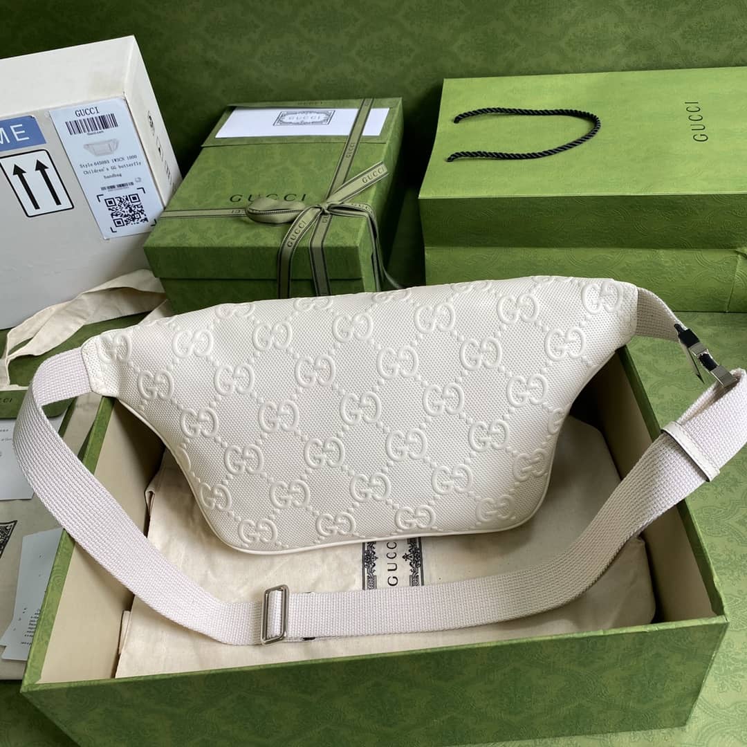 Best Replica Gucci GG Embossed Leather Belt Bag Bumbag Replica 645093 - Colareps