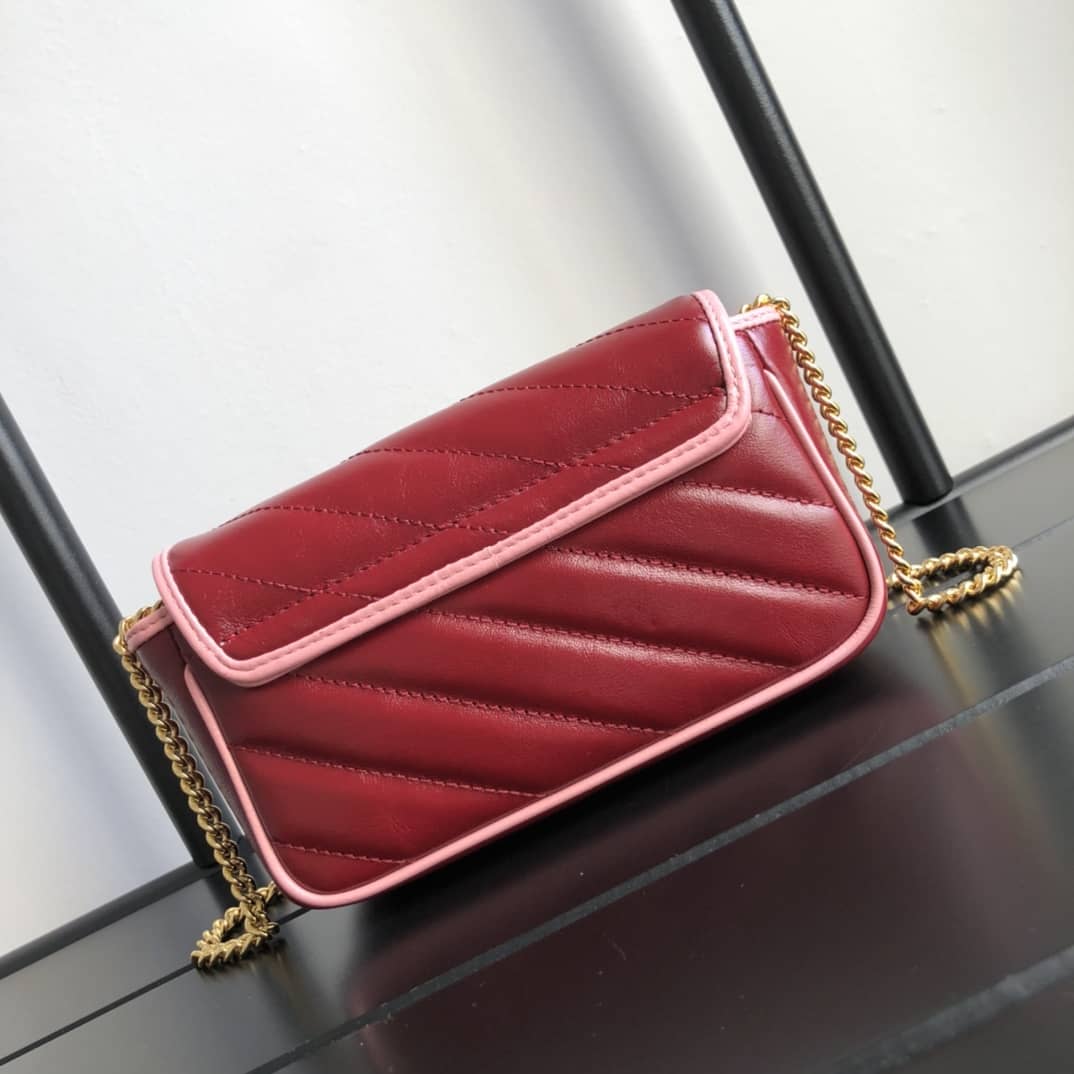 Best Replica Gucci GG Marmont Mini Matelasse Leather Shoulder Bag Replica Red 574969 - Colareps