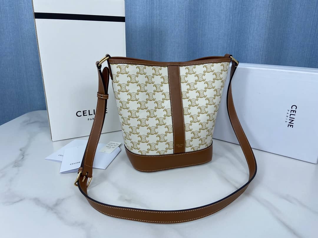 Best Replica Celine Triomphe Bag Dupe Canvas Replica Bucket Bag - Colareps